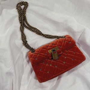 Kurt Geiger London Velvet Mini Brixton Lock Bag